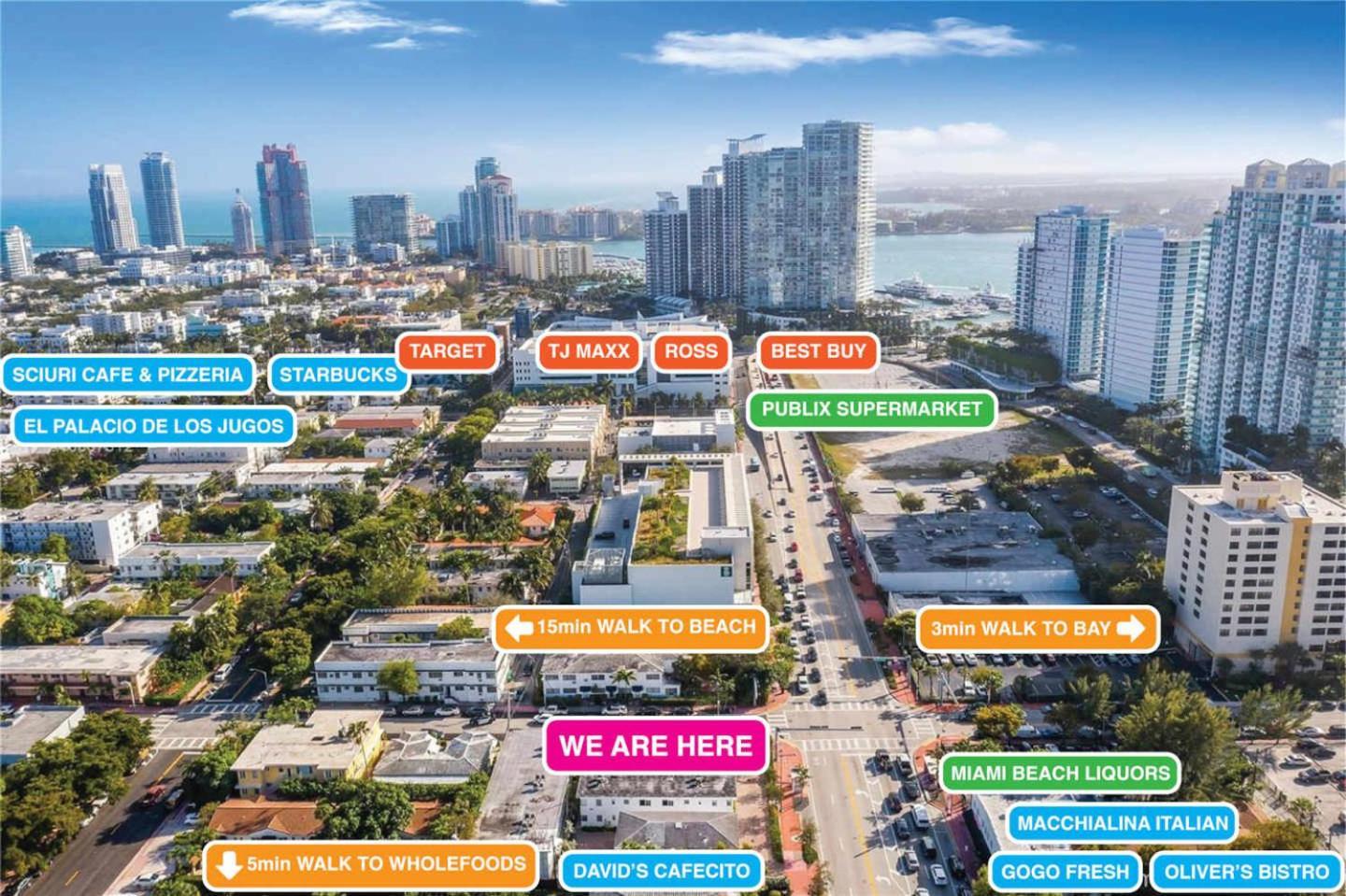 South Beach 2 Bedroom Family & Pet Friendly Apartment With Balcony & Free Parking ميامي بيتش المظهر الخارجي الصورة